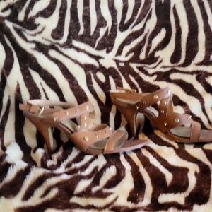 Studded Brown Women's Heels